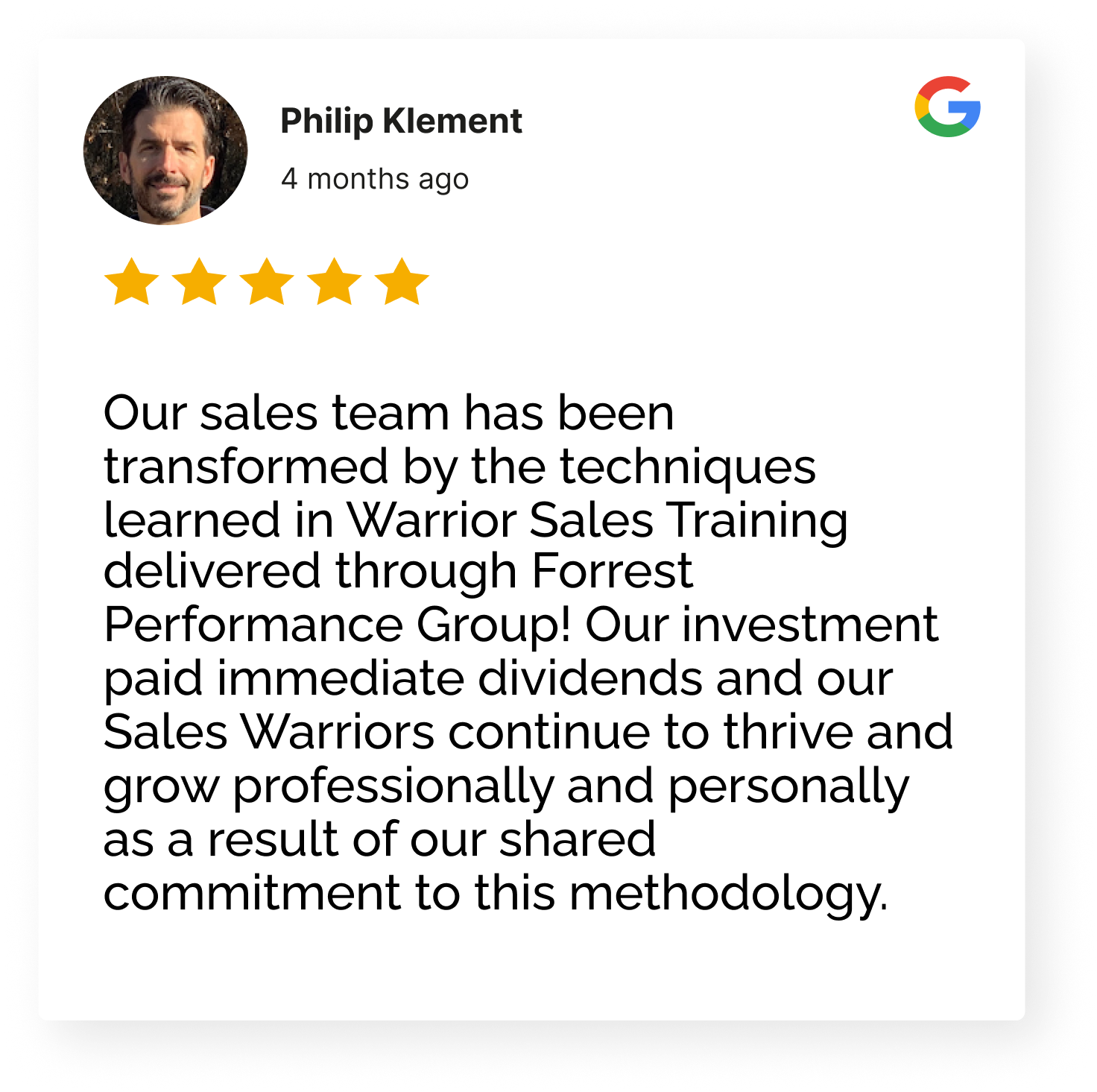 FPG sales training customer review